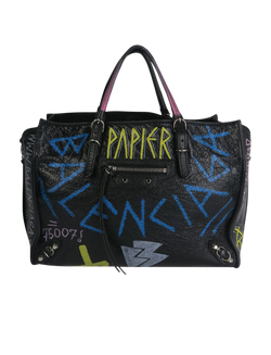 Papier A6 Graffiti tote, Multicolour, Leather, DB, 3